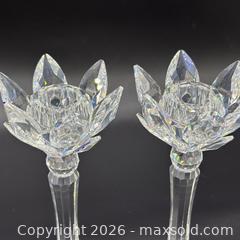 MaxSold Auction: Swarovski Clear Lead Crystal Tulip / Lotus Candlestick Pair - AMC-RR - Ottawa (Ontario, Canada) PARTNER MANAGED Estate Sale Online Auction - Bongard Avenue (STORAGE)