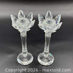 MaxSold Auction: Swarovski Clear Lead Crystal Tulip / Lotus Candlestick Pair - AMC-RR - Ottawa (Ontario, Canada) PARTNER MANAGED Estate Sale Online Auction - Bongard Avenue (STORAGE)