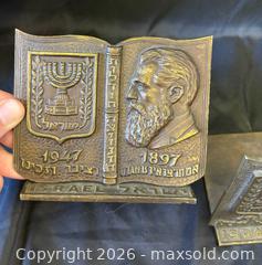 MaxSold Auction: Antique Bronze Pair Theodor Herzl Israel Nation 1897-1947 Bookends - Toronto (Ontario, Canada) PARTNER MANAGED Reseller Online Auction - Railside Road