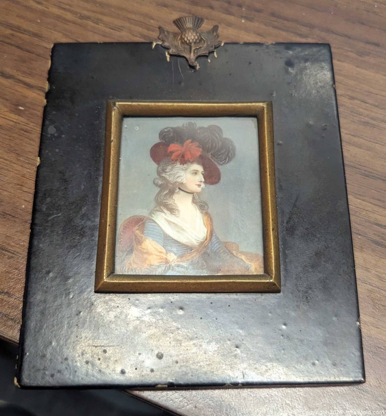 Miniature framed portrait painting c.1890 | Maxsold