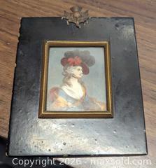 MaxSold Auction: C.1890 Framed Miniature Victorian Gainsborough Style Lady Painting Thistle Finial Hanger - Toronto (Ontario, Canada) PARTNER MANAGED Reseller Online Auction - Railside Road