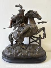 MaxSold Auction: C.1900 Bronzed Spelter Metal Gallic Warrior Knight On Horseback Statue - Toronto (Ontario, Canada) PARTNER MANAGED Reseller Online Auction - Railside Road