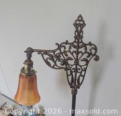 MaxSold Auction: C.1930 Florentine Style Floor Bridge Lamp With Iridescent Aurene Art Glass Shade Working - Toronto (Ontario, Canada) PARTNER MANAGED Reseller Online Auction - Railside Road