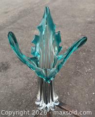 MaxSold Auction: Cool Bohemian ? Aquamarine Three-Prong Stalagmite Art Glass Vase - Toronto (Ontario, Canada) PARTNER MANAGED Reseller Online Auction - Railside Road