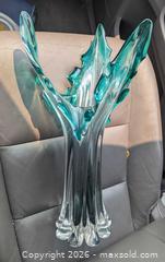 MaxSold Auction: Cool Bohemian ? Aquamarine Three-Prong Stalagmite Art Glass Vase - Toronto (Ontario, Canada) PARTNER MANAGED Reseller Online Auction - Railside Road