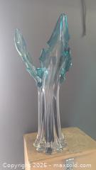 MaxSold Auction: Cool Bohemian ? Aquamarine Three-Prong Stalagmite Art Glass Vase - Toronto (Ontario, Canada) PARTNER MANAGED Reseller Online Auction - Railside Road