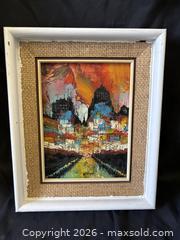MaxSold Auction: Fiery Modernist Abstract Oil Painting On Board Artist Signed WT Carlsen - Toronto (Ontario, Canada) PARTNER MANAGED Reseller Online Auction - Railside Road