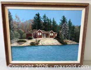MaxSold Auction: Hyper Realistic Vintage Georgian Bay Island Cottage Oil Painting On Board Artist Signed BECKLEY - Toronto (Ontario, Canada) PARTNER MANAGED Reseller Online Auction - Railside Road