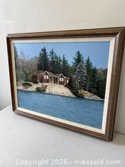 MaxSold Auction: Hyper Realistic Vintage Georgian Bay Island Cottage Oil Painting On Board Artist Signed BECKLEY - Toronto (Ontario, Canada) PARTNER MANAGED Reseller Online Auction - Railside Road
