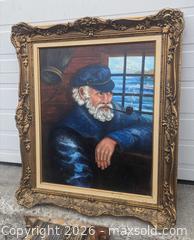 MaxSold Auction: Large GIlt Wood Framed Ship Captain With Pipe Character Study Oil Painting On Board Signed G Riggs - Toronto (Ontario, Canada) PARTNER MANAGED Reseller Online Auction - Railside Road