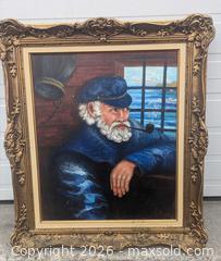 MaxSold Auction: Large GIlt Wood Framed Ship Captain With Pipe Character Study Oil Painting On Board Signed G Riggs - Toronto (Ontario, Canada) PARTNER MANAGED Reseller Online Auction - Railside Road