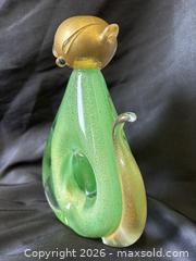 MaxSold Auction: Scarce Signed Gambara & Poggi Murano Glass Cat Green With Gold Aventurine 7" - Toronto (Ontario, Canada) PARTNER MANAGED Reseller Online Auction - Railside Road