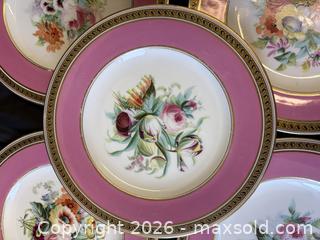 MaxSold Auction: Set 8 C.1900 Minton Era Deep Pink Gold Rimmed Botanical Side Plates - Toronto (Ontario, Canada) PARTNER MANAGED Reseller Online Auction - Railside Road