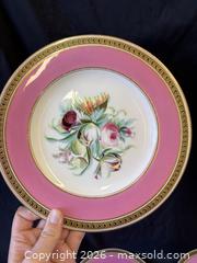 MaxSold Auction: Set 8 C.1900 Minton Era Deep Pink Gold Rimmed Botanical Side Plates - Toronto (Ontario, Canada) PARTNER MANAGED Reseller Online Auction - Railside Road