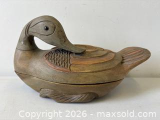 MaxSold Auction: Vintage Carved Wood Glass-Eyed Duck Decoy Trinket Box - Toronto (Ontario, Canada) PARTNER MANAGED Reseller Online Auction - Railside Road