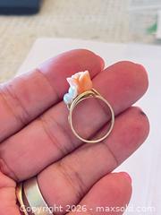 MaxSold Auction: (14K) Yellow Gold Ring w/ Carved Rose Coral and Real Pearls - New Westminster (British Columbia, Canada) PARTNER MANAGED Downsizing Online Auction - Quayside Drive (CONDO)