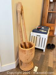 MaxSold Auction: Vintage African Hand-Carved Wooden Mortar & Pestle - New Westminster (British Columbia, Canada) PARTNER MANAGED Downsizing Online Auction - Quayside Drive (CONDO)