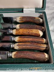 MaxSold Auction: Birks Sheffield Stag Horn Stainless Steak Knife Set, 6 pc - Calgary (Alberta, Canada) SELLER MANAGED Estate Sale Online Auction - 59 Avenue Southeast
