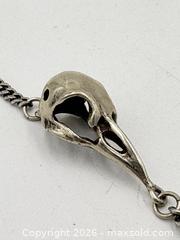 MaxSold Auction: Sterling Silver Bird Skull Curb Chain Bracelet - 7.5" - Esquimalt (British Columbia, Canada) PARTNER MANAGED Reseller Online Auction - Lampson Street