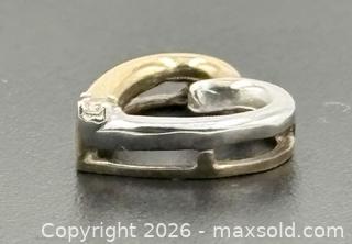 MaxSold Auction: Two-Tone Gold Diamond Open Heart Slide Pendant - .85g - Esquimalt (British Columbia, Canada) PARTNER MANAGED Reseller Online Auction - Lampson Street