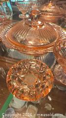 MaxSold Auction: Pink/Peach Depression Glassware Lot — Serving Bowls & Tumblers - Langford (British Columbia, Canada) PARTNER MANAGED Estate Sale Online Auction - Glen Lake Road
