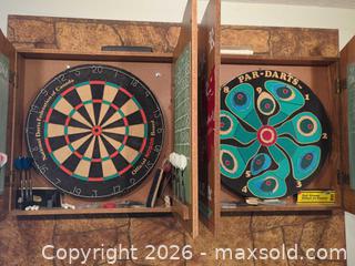 MaxSold Auction: Wall-Mounted Dartboard Cabinet with Two Boards - Langford (British Columbia, Canada) PARTNER MANAGED Estate Sale Online Auction - Glen Lake Road