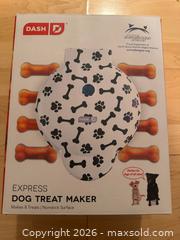 MaxSold Auction: Dash Express Dog Treat Maker - White Paw & Bone Pattern - Yonkers (New York, USA) SELLER MANAGED Downsizing Online Auction - Riverdale Avenue (STORAGE)