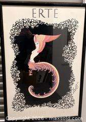 MaxSold Auction: Erté Framed Large Art Deco Fashion Print in Black Frame - Yonkers (New York, USA) SELLER MANAGED Downsizing Online Auction - Riverdale Avenue (STORAGE)