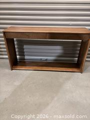 MaxSold Auction: Mid-Century Solid Wood Console Table with Drawers & Shelf - Yonkers (New York, USA) SELLER MANAGED Downsizing Online Auction - Riverdale Avenue (STORAGE)