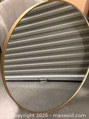 MaxSold Auction: Round Gold/Brass Wall Mirror, 36–40 in Diameter - Yonkers (New York, USA) SELLER MANAGED Downsizing Online Auction - Riverdale Avenue (STORAGE)