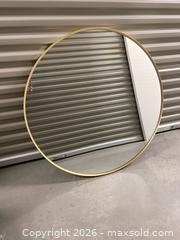 MaxSold Auction: Round Gold/Brass Wall Mirror, 36–40 in Diameter - Yonkers (New York, USA) SELLER MANAGED Downsizing Online Auction - Riverdale Avenue (STORAGE)