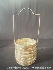 MaxSold Auction: Birks Sterling silver cut-glass drink coaster set with a matching caddy - Richmond Hill (Ontario, Canada) SELLER MANAGED Downsizing Online Auction - Townwood Drive