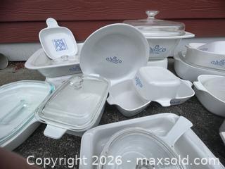 MaxSold Auction: 25 plus piece Blue Cornflower Corelle lot - View Royal (British Columbia, Canada) SELLER MANAGED Downsizing Online Auction - Glentana Road