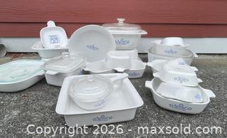 MaxSold Auction: 25 plus piece Blue Cornflower Corelle lot - View Royal (British Columbia, Canada) SELLER MANAGED Downsizing Online Auction - Glentana Road