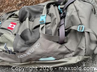 MaxSold Auction: Osprey travel backpack with removable daypack and rain cover - View Royal (British Columbia, Canada) SELLER MANAGED Downsizing Online Auction - Glentana Road