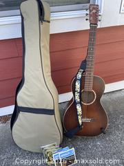 MaxSold Auction: Parlour guitar with extras  - View Royal (British Columbia, Canada) SELLER MANAGED Downsizing Online Auction - Glentana Road