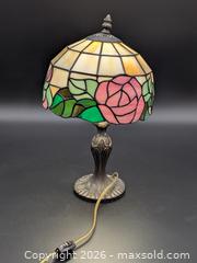 MaxSold Auction: Vintage Tiffany-Style Stained Glass Rose Desk Lamp #2 - Cobourg (Ontario, Canada) SELLER MANAGED Downsizing Online Auction - Division