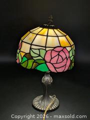 MaxSold Auction: Vintage Tiffany-Style Stained Glass Rose Desk Lamp #2 - Cobourg (Ontario, Canada) SELLER MANAGED Downsizing Online Auction - Division