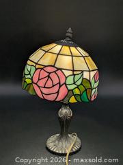 MaxSold Auction: Vintage Tiffany-Style Stained Glass Rose Desk Lamp #2 - Cobourg (Ontario, Canada) SELLER MANAGED Downsizing Online Auction - Division