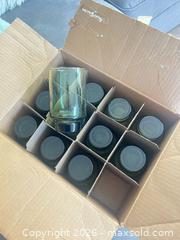 MaxSold Auction: Vintage Set of 12 Green Glass Tumblers (Tinted/Recycled Finish) - Vancouver (British Columbia, Canada) SELLER MANAGED Estate Sale Online Auction - Laurel Street