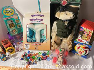 MaxSold Auction: Mixed vintage toys lot: Teddy Ruxpin item, Polly Pocket, wooden buses B - Doylestown Township (Pennsylvania, USA) PARTNER MANAGED Downsizing Online Auction - Country Brook Drive