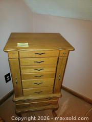 MaxSold Auction: Medium Freestanding Jewelry Armoire, Light/Medium Oak Veneer - High Bridge (New Jersey, USA) PARTNER MANAGED Estate Sale Online Auction -  West Main Street