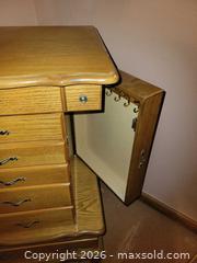 MaxSold Auction: Medium Freestanding Jewelry Armoire, Light/Medium Oak Veneer - High Bridge (New Jersey, USA) PARTNER MANAGED Estate Sale Online Auction -  West Main Street