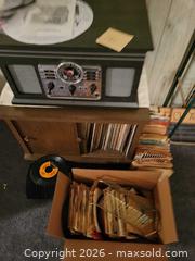 MaxSold Auction: Record Player Console with Stereo Radio, LPs, 45s & CDs - High Bridge (New Jersey, USA) PARTNER MANAGED Estate Sale Online Auction -  West Main Street