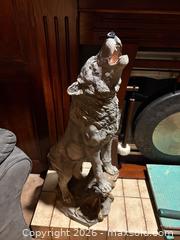 MaxSold Auction: Gray and Brown Resin Wolf Sculpture (30-42 in) - Calgary (Alberta, Canada) SELLER MANAGED Reseller Online Auction - McHugh Road Northeast