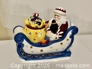 MaxSold Auction: Waterford Holiday Heirlooms Santa Sleigh – Large Hand?Painted Ceramic Centerpiece - West Windsor Township (New Jersey, USA) SELLER MANAGED Estate Sale Online Auction - Wilson Way South