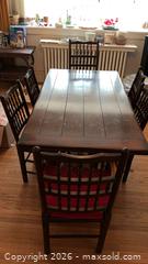 MaxSold Auction: Antique Dark Brown Solid Wood Dining Table with 6 Chairs - Toronto (Ontario, Canada) PARTNER MANAGED Estate Sale Online Auction -  Saint Andrews Gardens
