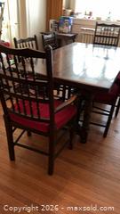 MaxSold Auction: Antique Dark Brown Solid Wood Dining Table with 6 Chairs - Toronto (Ontario, Canada) PARTNER MANAGED Estate Sale Online Auction -  Saint Andrews Gardens