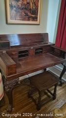 MaxSold Auction: Antique Victorian Solid Wood Writing Desk, Dark Brown - Toronto (Ontario, Canada) PARTNER MANAGED Estate Sale Online Auction -  Saint Andrews Gardens