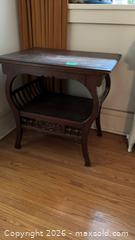 MaxSold Auction: Antique/Vintage Dark Brown Wood End Table with Magazine Rack - Toronto (Ontario, Canada) PARTNER MANAGED Estate Sale Online Auction -  Saint Andrews Gardens